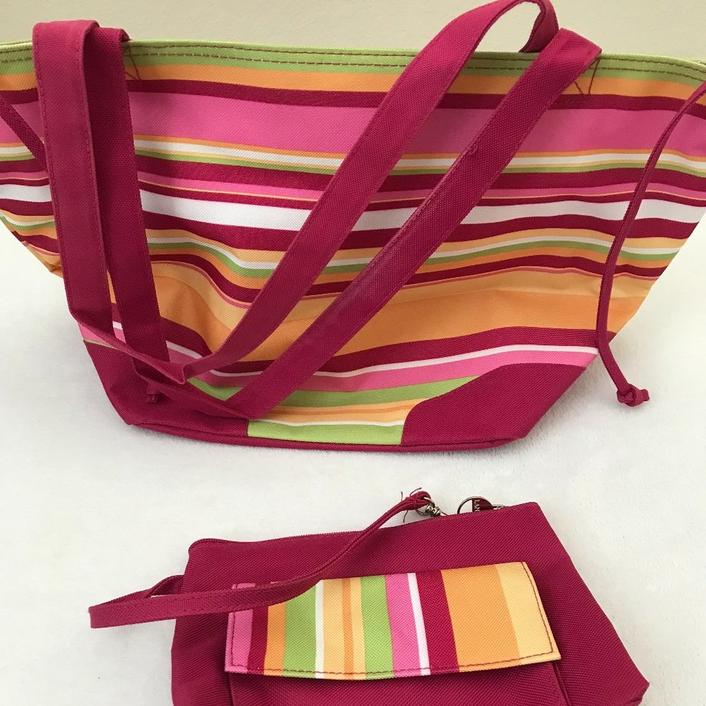 Lancome Canvas Tote with NEW Cosmetic Bag
